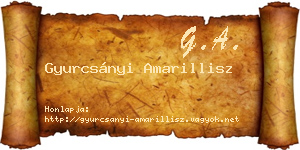 Gyurcsányi Amarillisz névjegykártya